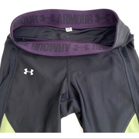 Under Armour Heat Gear Colorblock Cropped Athletic Leggings, Size Small* - Picture 8 of 15